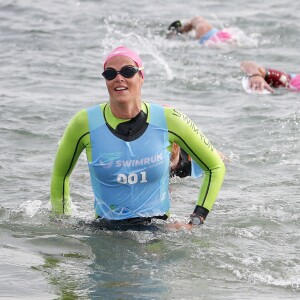 Exclusif - Laure Manaudou - La championne de natation L.Manaudou organise et lance la 1er édition de sa course, la "Swimrun" à Arcachon, France, le 23 juin 2019. © Patrick Bernard/Bestimage