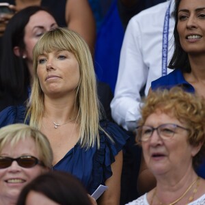 Nagui et sa femme Mélanie Page et Leïla Kaddour-Boudadi dans les tribunes lors du quart de finale de la Coupe du Monde Féminine de football opposant les Etats-Unis à la France au Parc des Princes à Paris, France, le 28 juin 2019. Les USA ont gagné 2-1. © Pierre Perusseau/Bestimage