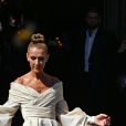 Céline Dion quitte l'Hôtel de Crillon, elle se rend au Grand Palais pour le défilé Alexandre Vauthier, Haute Couture Automne/Hiver 2019/2020. Paris le 2 juillet 2019.