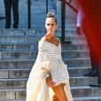 Céline Dion arrive au Grand Palais pour le défilé Alexandre Vauthier, Haute Couture Automne/Hiver 2019/2020 à Paris le 2 juillet 2019.