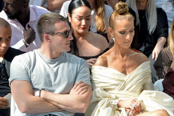 Céline Dion et Pepe Munoz assistent au défilé de mode Haute-Couture Automne/Hiver 2019/2020 Alexandre Vauthier à Paris. Le 2 juillet 2019. © Veeren Ramsamy / Christophe Clovis / Bestimage