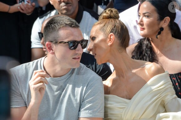 Céline Dion et Pepe Munoz assistent au défilé de mode Haute-Couture Automne/Hiver 2019/2020 Alexandre Vauthier à Paris. Le 2 juillet 2019. © Veeren Ramsamy / Christophe Clovis / Bestimage