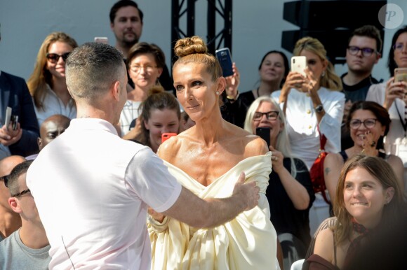 Alexandre Vauthier et Céline Dion au défilé de mode Haute-Couture Automne/Hiver 2019/2020 Alexandre Vauthier à Paris. Le 2 juillet 2019. © Veeren Ramsamy / Christophe Clovis / Bestimage