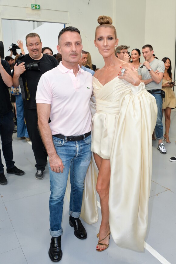 Alexandre Vauthier et Céline Dion au défilé de mode Haute-Couture Automne/Hiver 2019/2020 Alexandre Vauthier à Paris. Le 2 juillet 2019. © Veeren Ramsamy / Christophe Clovis / Bestimage