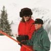 Le prince Harry et sa nourrice Tiggy Legge-Bourke aux sports d'hiver à Klosters en janvier 1997