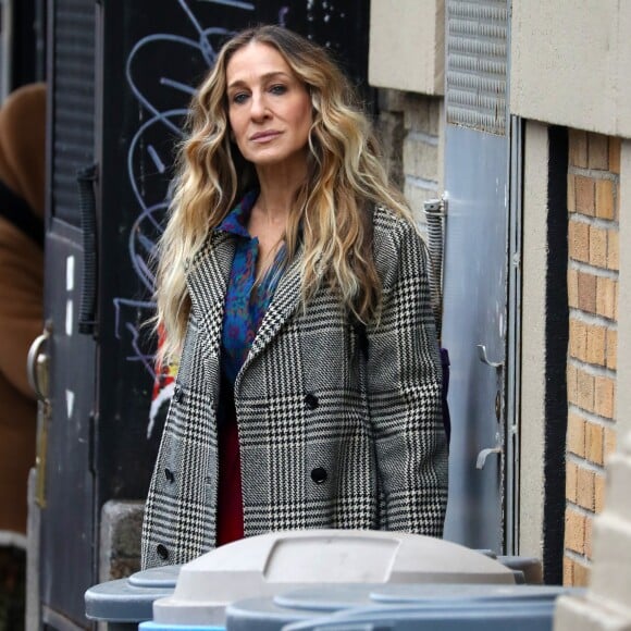 Sarah Jessica Parker sur le tournage de 'Divorce' à New York le 18 janvier 2019.