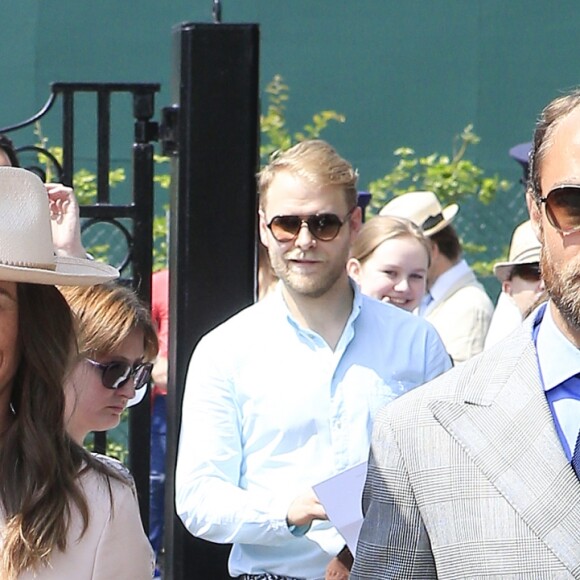 Pippa Middleton et son frère James lors du tournoi de Wimbledon 2019 à Londres, le 8 juillet 2019.