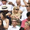 Sienna Miller dans les tribunes du tournoi de Wimbledon 2019 à Londres, le 8 juillet 2019.