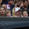 Mirka Federer (Miroslava Vavrinec) avec ses fils Leo et Lennart lors du Tournoi de tennis de Wimbledon 2019 à Londres, Royaume Uni, le 8 juillet 2019. © Antoine Couvercelle/Panoramic/Bestimage