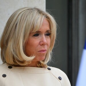 Brigitte Macron accueille la première équatorienne Rocío González de Moreno à l'Elysée le 11 juillet 2019.