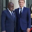 Le président de la République, Emmanuel Macron reçoit Nana Akufo-Addo, président de la République du Ghana pour un entretien au palais de l'Elysée, à Paris, le 11 juillet 2019. © Stéphane Lemouton / Bestimage