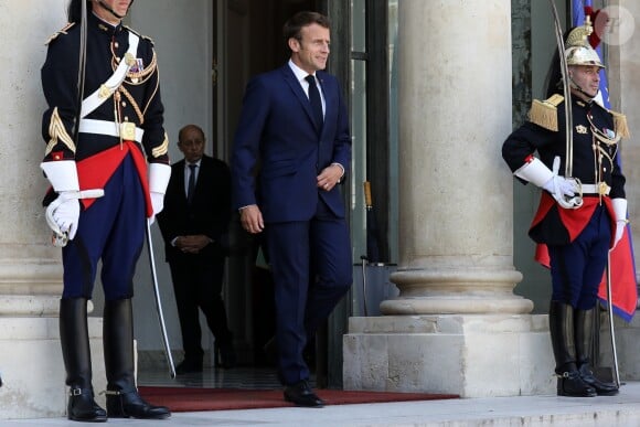Le président de la République, Emmanuel Macron reçoit Nana Akufo-Addo, président de la République du Ghana pour un entretien au palais de l'Elysée, à Paris, le 11 juillet 2019. © Stéphane Lemouton / Bestimage