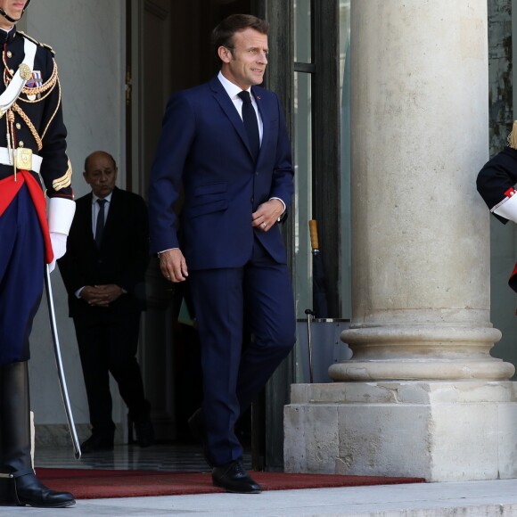 Le président de la République, Emmanuel Macron reçoit Nana Akufo-Addo, président de la République du Ghana pour un entretien au palais de l'Elysée, à Paris, le 11 juillet 2019. © Stéphane Lemouton / Bestimage