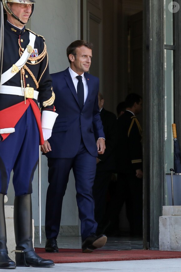 Le président de la République, Emmanuel Macron reçoit Nana Akufo-Addo, président de la République du Ghana pour un entretien au palais de l'Elysée, à Paris, le 11 juillet 2019. © Stéphane Lemouton / Bestimage