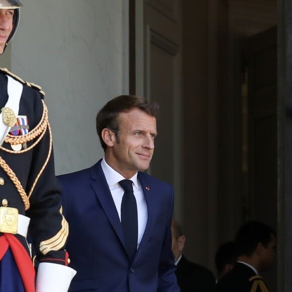 Le président de la République, Emmanuel Macron reçoit Nana Akufo-Addo, président de la République du Ghana pour un entretien au palais de l'Elysée, à Paris, le 11 juillet 2019. © Stéphane Lemouton / Bestimage