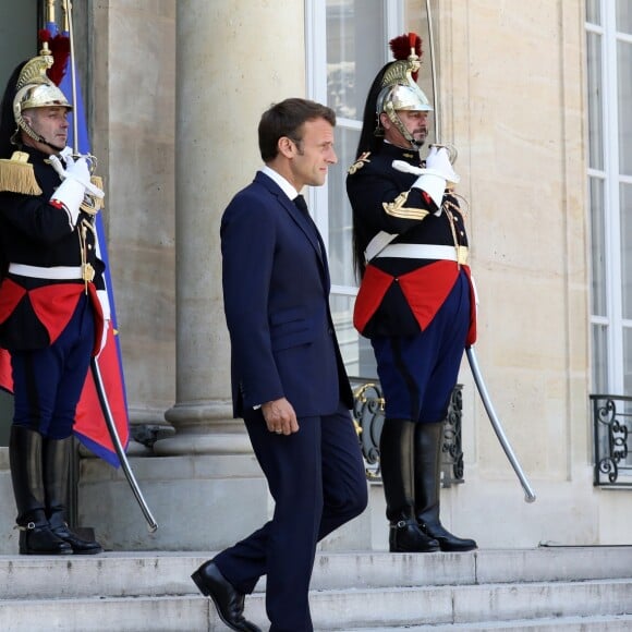 Le président de la République, Emmanuel Macron reçoit Nana Akufo-Addo, président de la République du Ghana pour un entretien au palais de l'Elysée, à Paris, le 11 juillet 2019. © Stéphane Lemouton / Bestimage