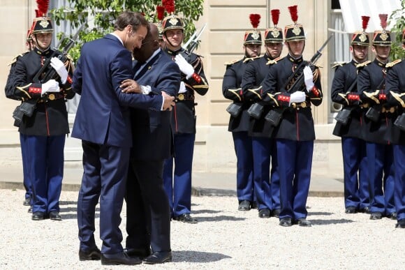 Le président de la République, Emmanuel Macron reçoit Nana Akufo-Addo, président de la République du Ghana pour un entretien au palais de l'Elysée, à Paris, le 11 juillet 2019. © Stéphane Lemouton / Bestimage
