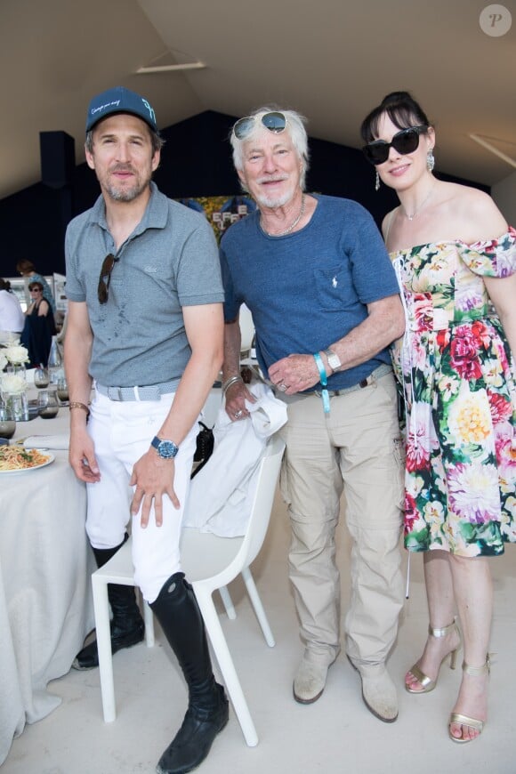 Exclusif - Guillaume Canet, Hugues Aufray et sa compagne Muriel - Tente VIP - Longines Paris Eiffel Jumping au Champ de Mars à Paris, le 6 juillet 2019. © Luc Castel/Bestimage