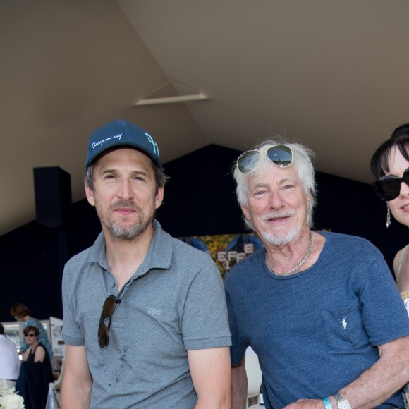 Exclusif - Guillaume Canet, Hugues Aufray et sa compagne Muriel - Tente VIP - Longines Paris Eiffel Jumping au Champ de Mars à Paris, le 6 juillet 2019. © Luc Castel/Bestimage