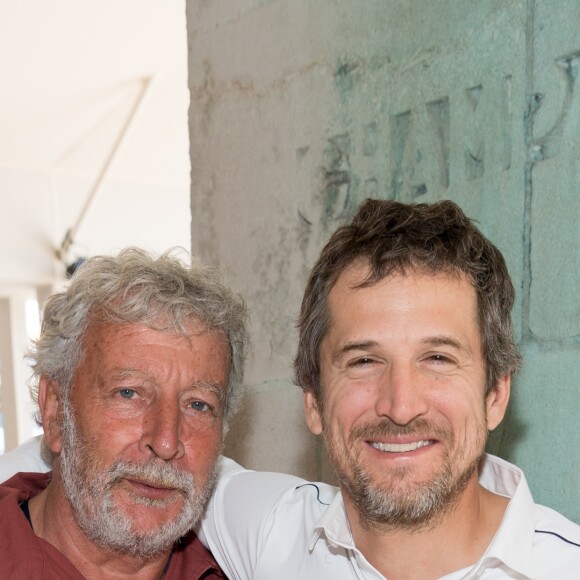 Exclusif - Joël Dupuch (huitres Les parcs de l'impératrice), Guillaume Canet - People dans la tente VIP - Longines Paris Eiffel Jumping au Champ de Mars à Paris, le 7 juillet 2019. © Luc Castel/Bestimage