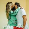 Heidi Klum et son amoureux Tom Kaulitz s'embrassent pour son anniversaire le 1er juin 2019.