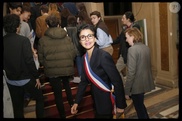 Exclusif - Cérémonie d'accueil des jeunes électeurs présidée par Rachida Dati, maire du 7ème arrondissement de Paris, à la mairie du VII. Paris, le 29 mars 2019. © Alain Guizard / Bestimage