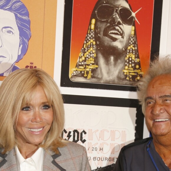 Danièle Thompson, Brigitte Macron, Albert Koski - Vernissage de l'exposition "Rock Art KCP Albert Koski" à la galerie Laurent Godin à Paris. Le 3 juin 2019 © Christophe Aubert via Bestimage