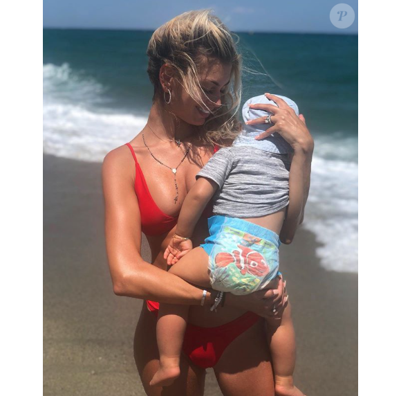 Mélanie Da Cruz et son fils Swan, le 16 juillet 2019.