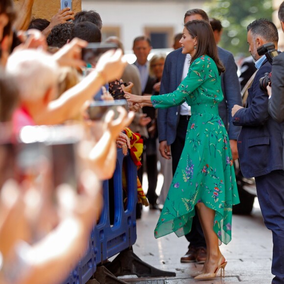 La reine Letizia d'Espagne lors de l'inauguration des cours d'été de l'Ecole Internationale de Musique de la Fondation "Princess of Asturias" à Oviedo. Le 25 juillet 2019