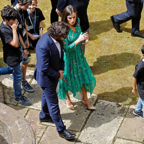 La reine Letizia d'Espagne lors de l'inauguration des cours d'été de l'Ecole Internationale de Musique de la Fondation "Princess of Asturias" à Oviedo. Le 25 juillet 2019