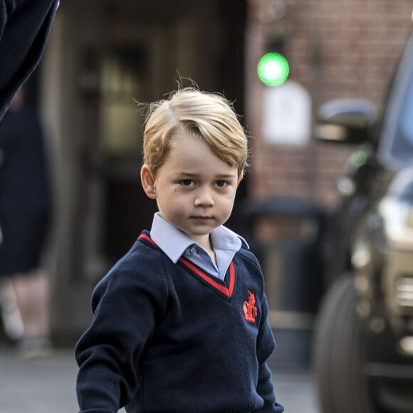 Le prince George de Cambridge lors de son premier jour d'école à Thomas's Battersea à Londres le 7 septembre 2017.