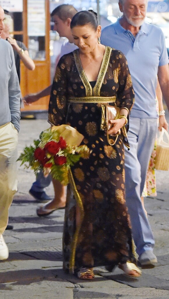 Michael Douglas et sa Catherine Zeta-Jones en vacances à Portofino en Italie le 31 juillet 2019.