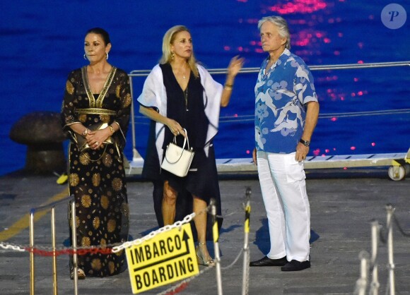 Michael Douglas et sa Catherine Zeta-Jones en vacances à Portofino en Italie le 31 juillet 2019.