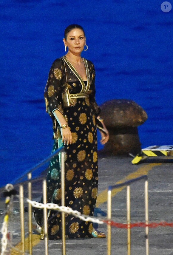 Michael Douglas et sa Catherine Zeta-Jones en vacances à Portofino en Italie le 31 juillet 2019.