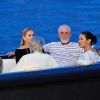 Michael Douglas et sa femme Catherine Zeta-Jones sont allés dîner avec des amis à Portofino, le 30 juillet 2019.