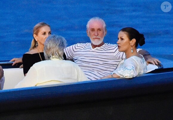 Michael Douglas et sa femme Catherine Zeta-Jones sont allés dîner avec des amis à Portofino, le 30 juillet 2019.