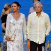 Michael Douglas et sa femme Catherine Zeta-Jones sont allés dîner avec des amis à Portofino, le 30 juillet 2019.