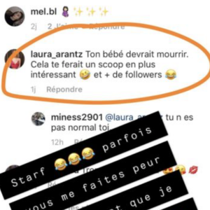 Nabilla face à la cruauté d'une internaute, aoput 2019.