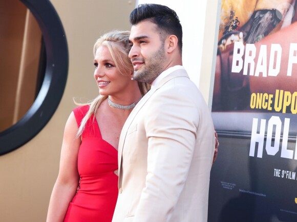 Britney Spears, Sam Asghari - Les célébrités assistent à la première de "Once Upon a Time in Hollywood" à Hollywood, le 22 juillet 2019.