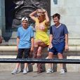Exclusif -Britney Spears et ses enfants Jayden et Sean visitent Buckingham Palace et les autres attractions touristiques, accompagnés par deux gardes du corps. Londres, le 3 août 2018.