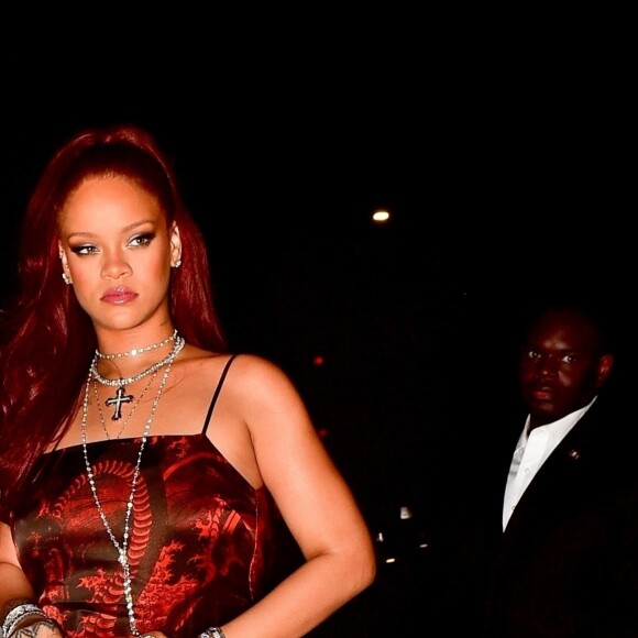 Exclusif - Rihanna à la sortie de la soirée des BET awards à Los Angeles le 23 juin 2019.