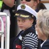 Le prince George, adorable marin, et sa soeur Charlotte lors de la régate King's Cup au large de l'île de Wight, le 7 août 2019.