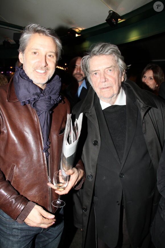 Antoine de Caunes et Jean-Pierre Mocky - Prix de la Closerie des Lilas 2014 à Paris, le 8 avril 2014.