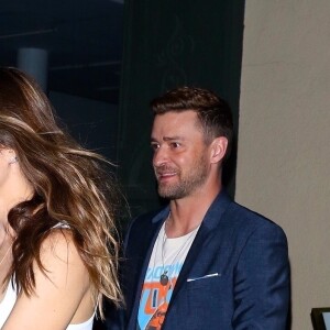 Exclusif - Jessica Biel et son mari Justin Timberlake sont allés diner en amoureux au restaurant Sadelle dans le quartier de Soho à New York, le 12 juin 2019