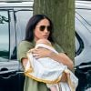 Meghan Markle, duchesse de Sussex et son fils Archie Harrison Mountbatten-Windsor lors d'un match de polo de bienfaisance King Power Royal Charity Polo Day à Wokinghan, comté de Berkshire, Royaume Uni, le 10 juillet 2019.