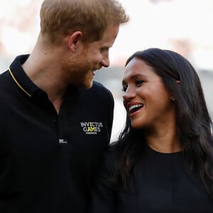 Le prince Harry, duc de Sussex, et Meghan Markle, duchesse de Sussex vont saluer les équipes de baseball "Boston Red Sox" et "New York Yankees" dans leurs vestiaires dans le cadre des Invictus Games 2019 au London Stadium. Londres, le 29 juin 2019.