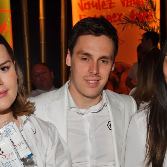 Exclusif - Camille Gottlieb, Louis Ducruet et Marie Chevalier, sa fiancée - Louis Ducruet et sa soeur Camille Gottlieb représentent leur mère la princesses Stephanie de Monaco durant une soirée organisée par Stéphane Combaluzier au Twiga à Monaco le 30 mars 2019. Une partie des bénéfices sont reversés à l'association. Depuis 5 ans ce carabinier du Prince, membre de la fanfare, organise une grande soirée caritative. Louis et Camille sont très impliqués aux côtés de leur mère pour lutter contre le Sida. Camille de son côté, entourée par des amies, a créé une association Be Safe, dont le but est d'informer les jeunes des dangers de la conduite en état d'ivresse. Ce soir sur toute les tables, on trouvait des éthylots tests offerts par Be Safe. Stephane Combaluzier a remis un chèque de 4000 Euros à Camille, Louis et Mme Christine Barca, la Secrétaire Général de Fight Aids, et secrétaire de la princesse Stéphanie. ©Bruno Bebert / Bestimage 3/2019 -