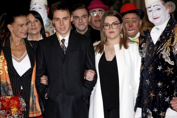 La princesse Stéphanie de Monaco, Louis Ducruet, Camille Gottlieb lors de la 43ème édition du festival international du cirque de Monte-Carlo le 18 janvier 2019. © Jean-François Ottonello / Nice Matin / Bestimage