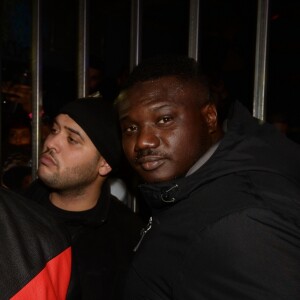 Exclusif - Le rappeur Booba fête son 41ème anniversaire au club Hobo et par la même occasion lance sa bouteille de Whisky nommée "Duc" à Paris le 12 décembre 2017. © Rachid Bellak/Bestimage