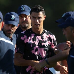 Cristiano Ronaldo lors du match amical opposant les équipes A et réserve de la Juventus Turin à Villar Perosa. Le 15 août 2019.